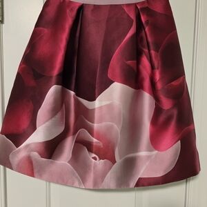 Ted Baker A-Line Skirt in Red and Pink Floral